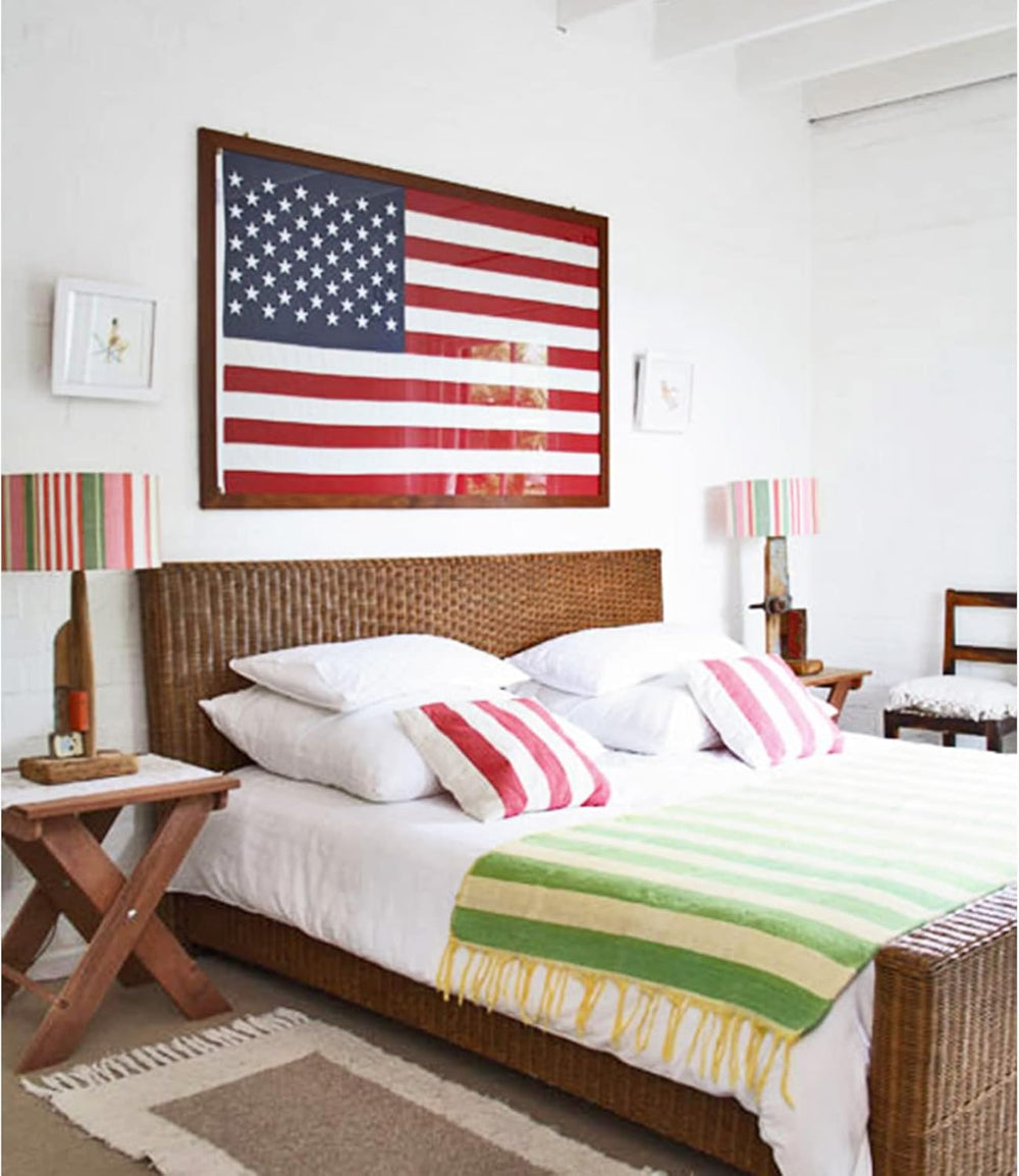 TOPFLAGS American Flag Cotton US Flags 4x6 - New Cotton Fabric Embroidered St...