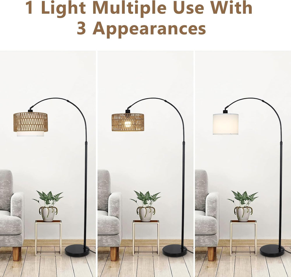 eyassi Arc Floor Lamp with Remote, Modern LED Floor Lamp with Dimmable Bulb, ...
