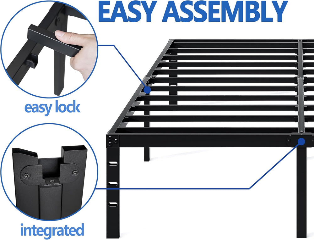 NEW JETO Metal Bed Frame,Full Size Bed Frame with Storage Space,14 Inch