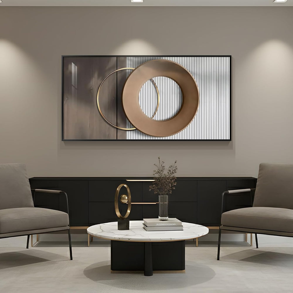 Large Horizontal Framed Modern Wall Art for Living Room, 56x28 Inch