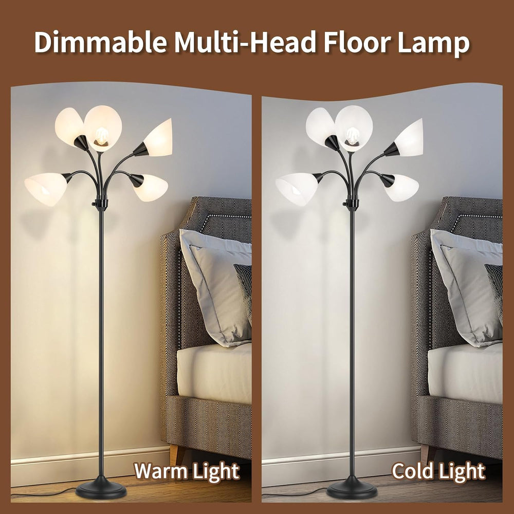 HonoDing Medusa Floor Lamps Standing Lamps 5 Heads Adjustable Reading Light L...