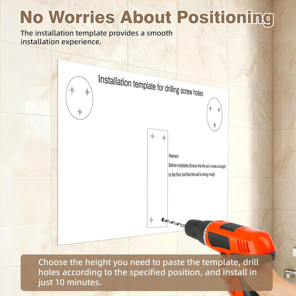 24'' Folding Shower Seat Wall Mounted, 500lb Load Capacity, Space-Saving