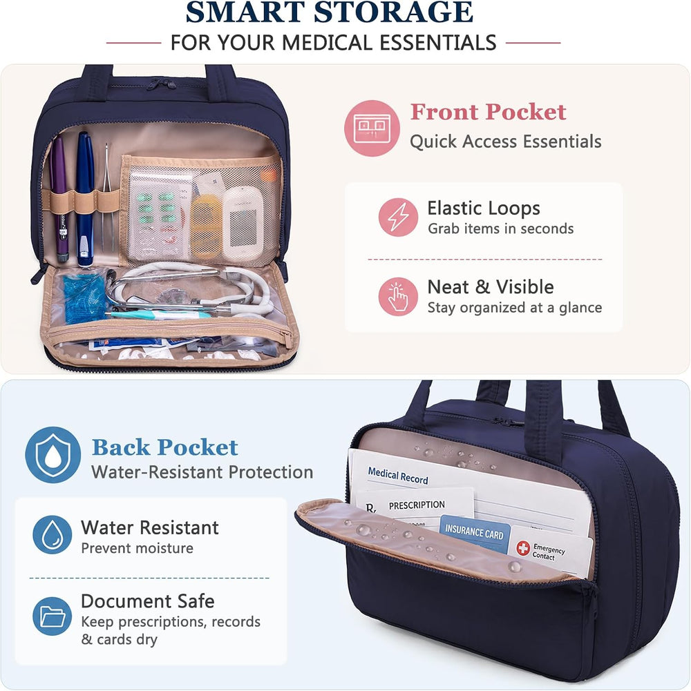 BAGSFY Medicine Kit for Dorm, Travel Medicine Bag with 2 Compartments