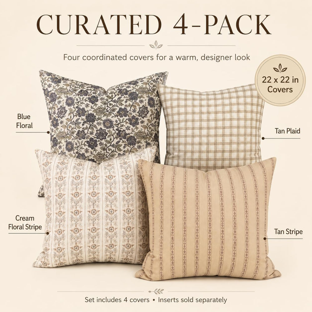 Woven Nook - 4 Pack - Modern & Luxurious Decorative Throw Pillow Covers -...