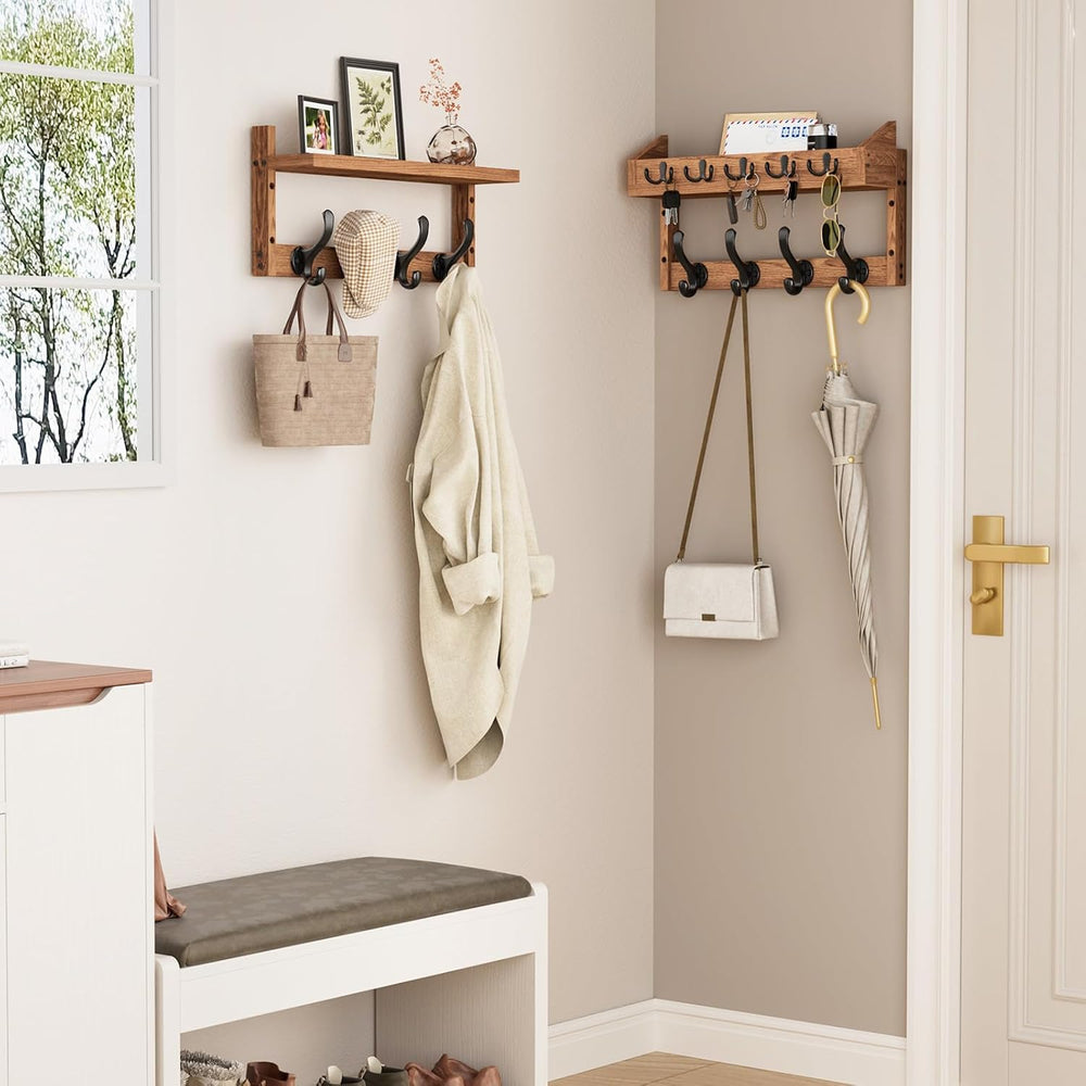 Evermagin 35" Coat Rack Wall Mount with Shelf & 13 Hooks, Entryway, ...