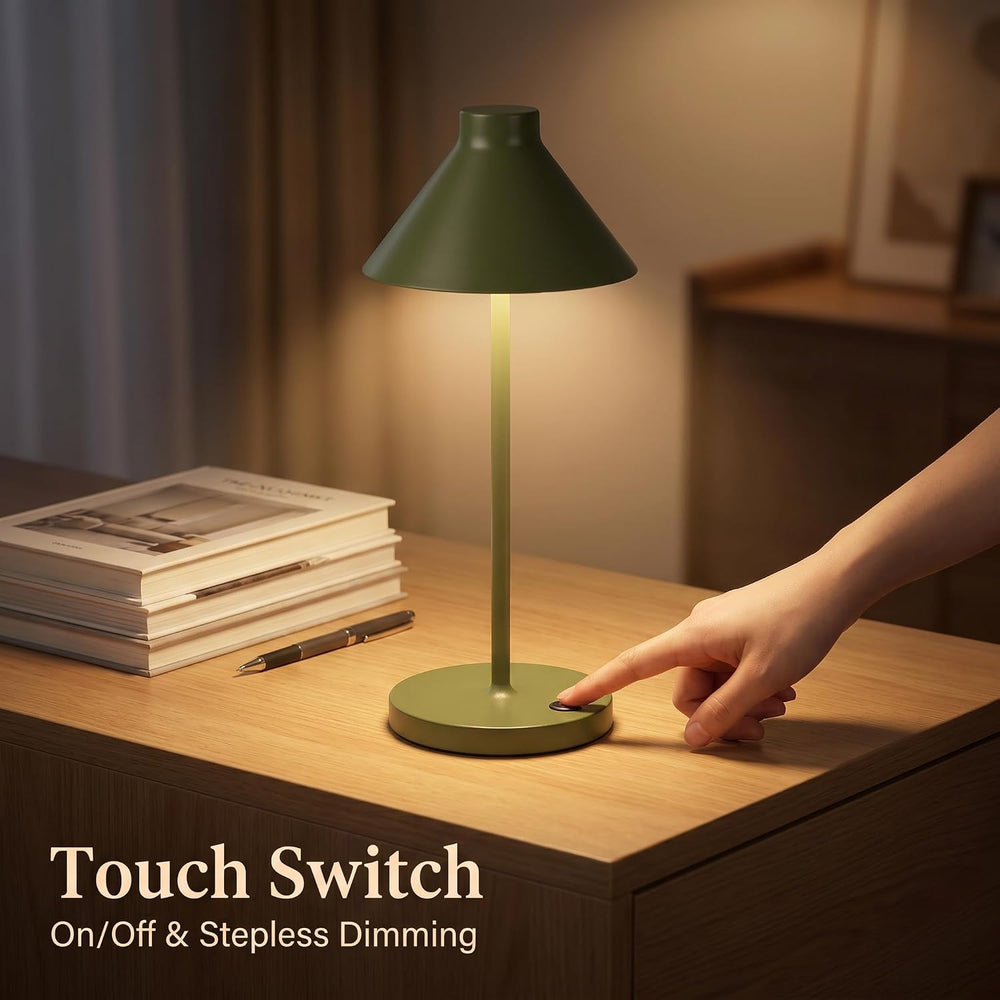 WEILAILUX Rechargeable Mini Cordless Desk Lamp, IP44 Waterproof (Gold)
