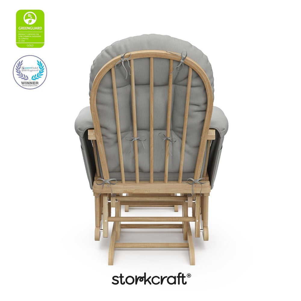 Storkcraft Premium Hoop Glider & Ottoman, Natural/Light Gray
