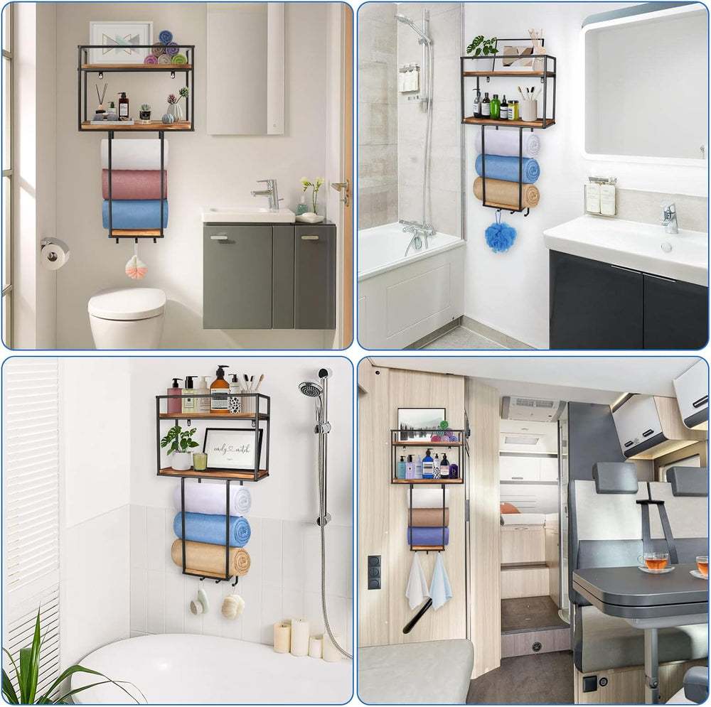 MOUGIGI Towel Rack Wall Mounted - Space-Saving Design for Small Bathrooms