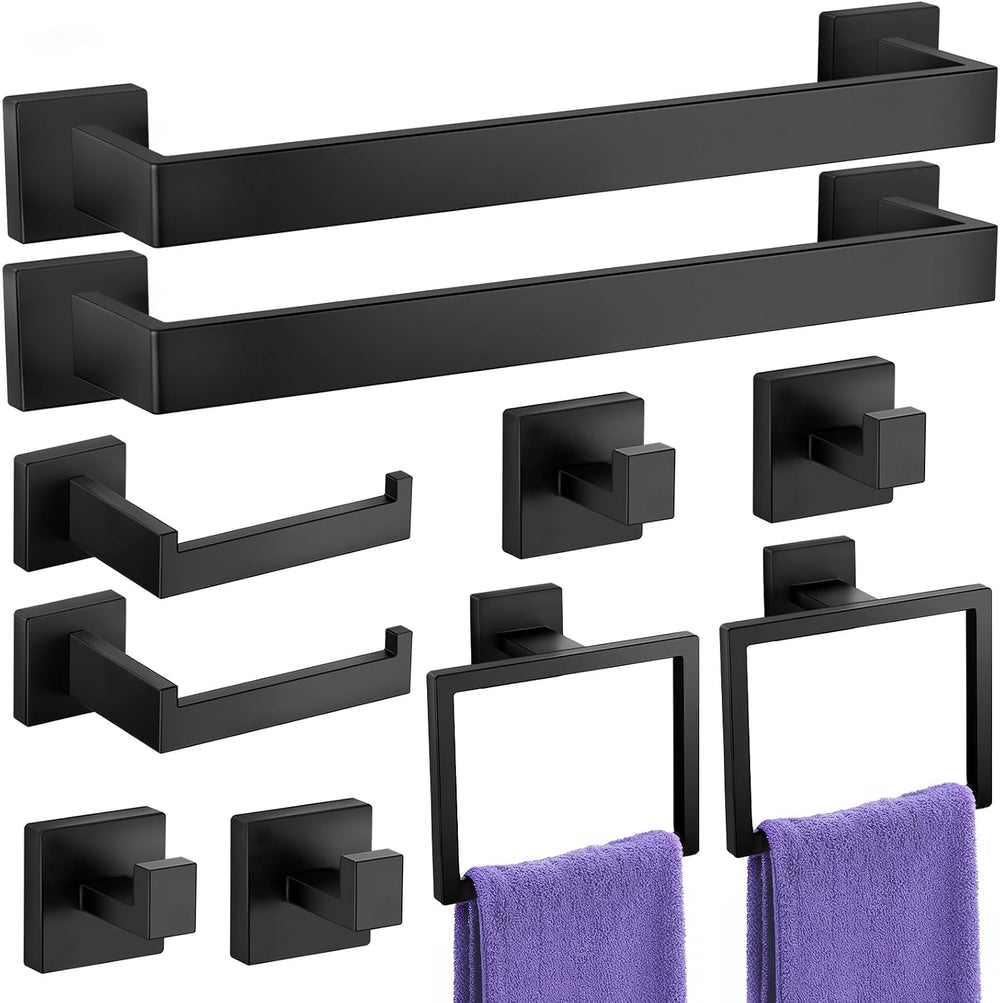 Bathroom Hardware Accessories Set: Bath Towel Bar Set, Towel Racks for Bathro...