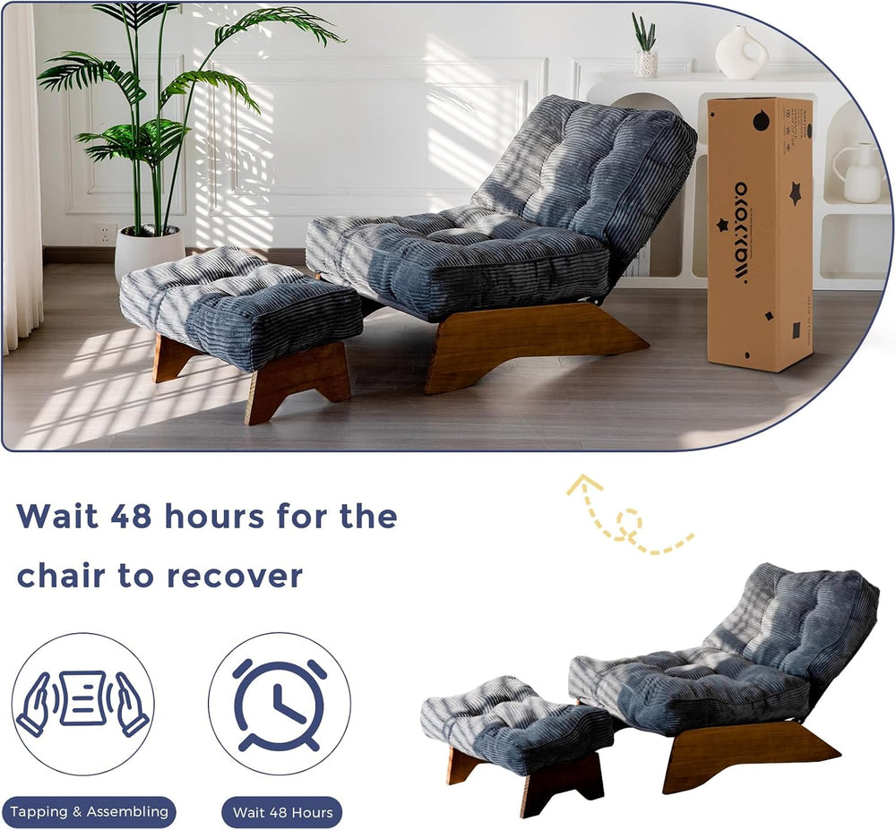 MAXYOYO Accent Chair with Ottoman, Lounge Chair with Adjustable Backrest