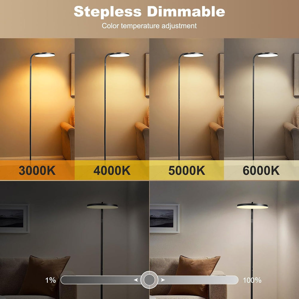 LED Floor Lamp – 36W Super Bright Standing Lamp with Remote & Touch Contr...