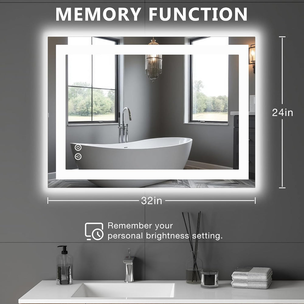 DUMOS 24.1"x32.1" LED Bathroom Mirror, Bathroom Vanity Mirror