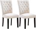 adochr Velvet Dining Chairs Set of 2, Parsons Kitchen Chair, Beige
