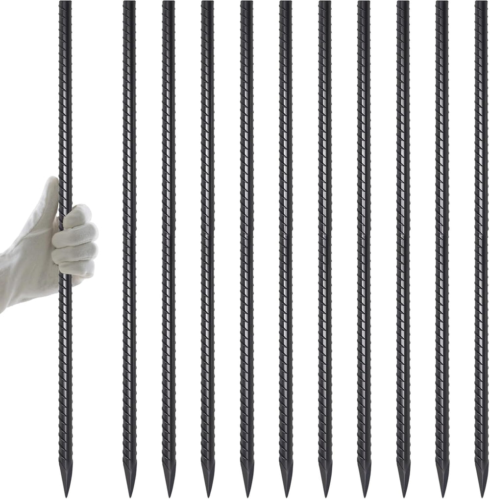 AAGUT Straight Rebar Stakes 24 Inch 1/2 Inch Thickness Concrete Form Stakes