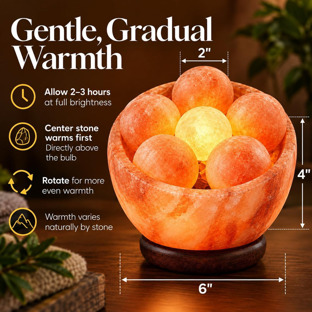 UMAID Himalayan Salt Lamp Bowl with 6 Himalayan Salt Massage Stones, Dimmable...
