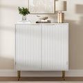 Housoul Fluted Buffet Sideboard Storage Cabinet with 2 Doors, White