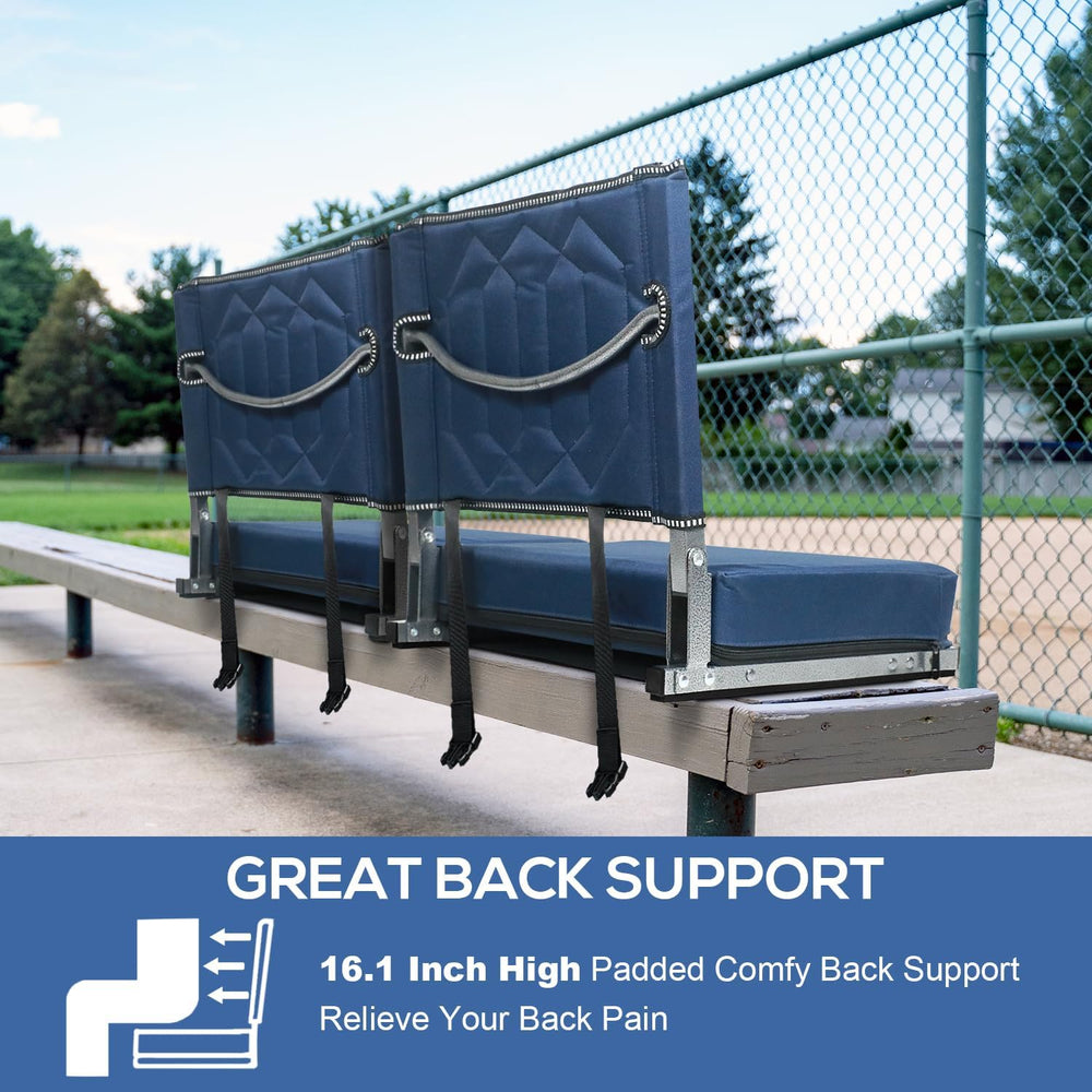 Extra Wide Stadium Seats for Bleachers Heavy Duty - 380 lbs Capacity