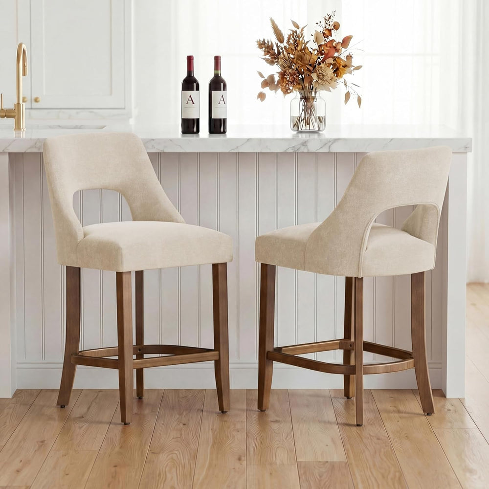 UVV Bar Stools Set of 3, Upholstered Counter Height Bar Stools, Modern Counte...