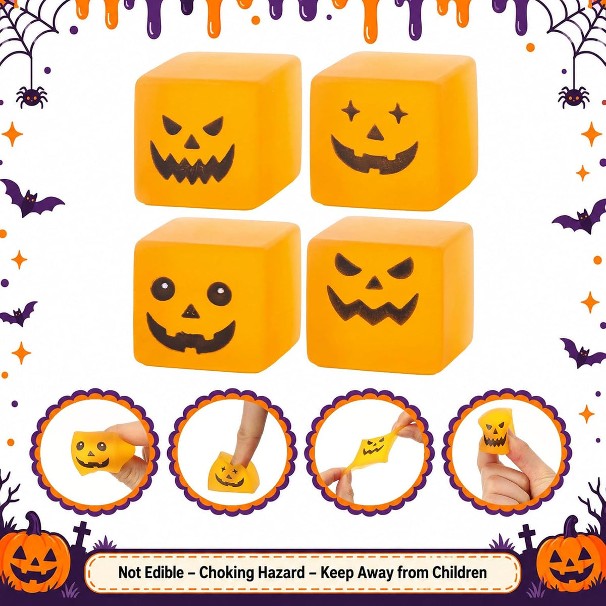 Thenshop 100 Pcs Halloween Christian Pumpkin Ice Cube Balls Party Favors