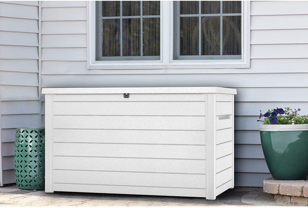 Keter XXL 230 Gallon Deck Storage Box Outdoor Patio Container ~ White