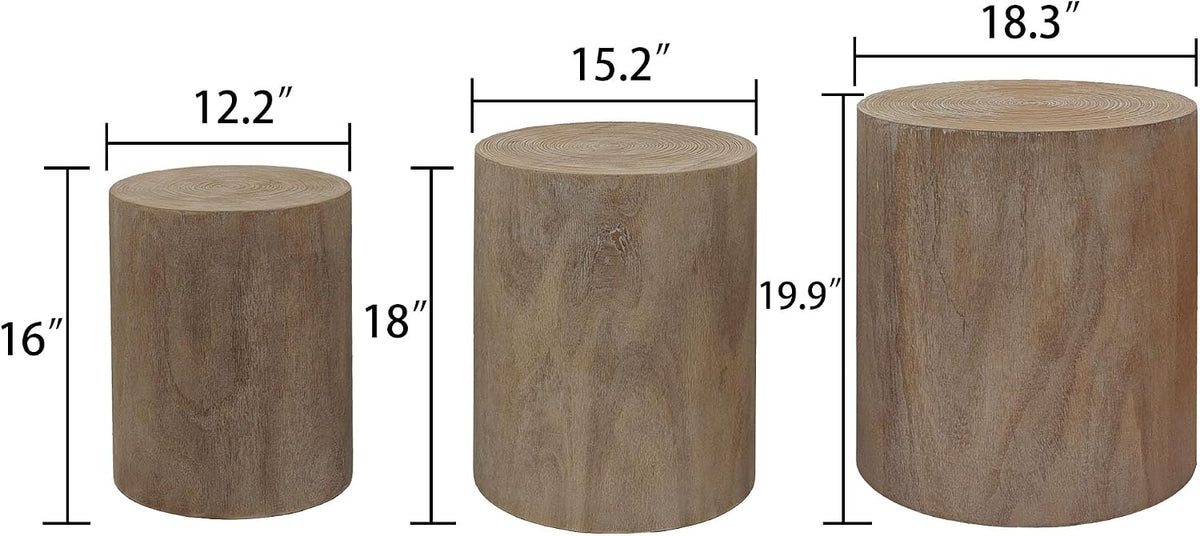 williamspace round nesting coffee table set of 3 shown in use
