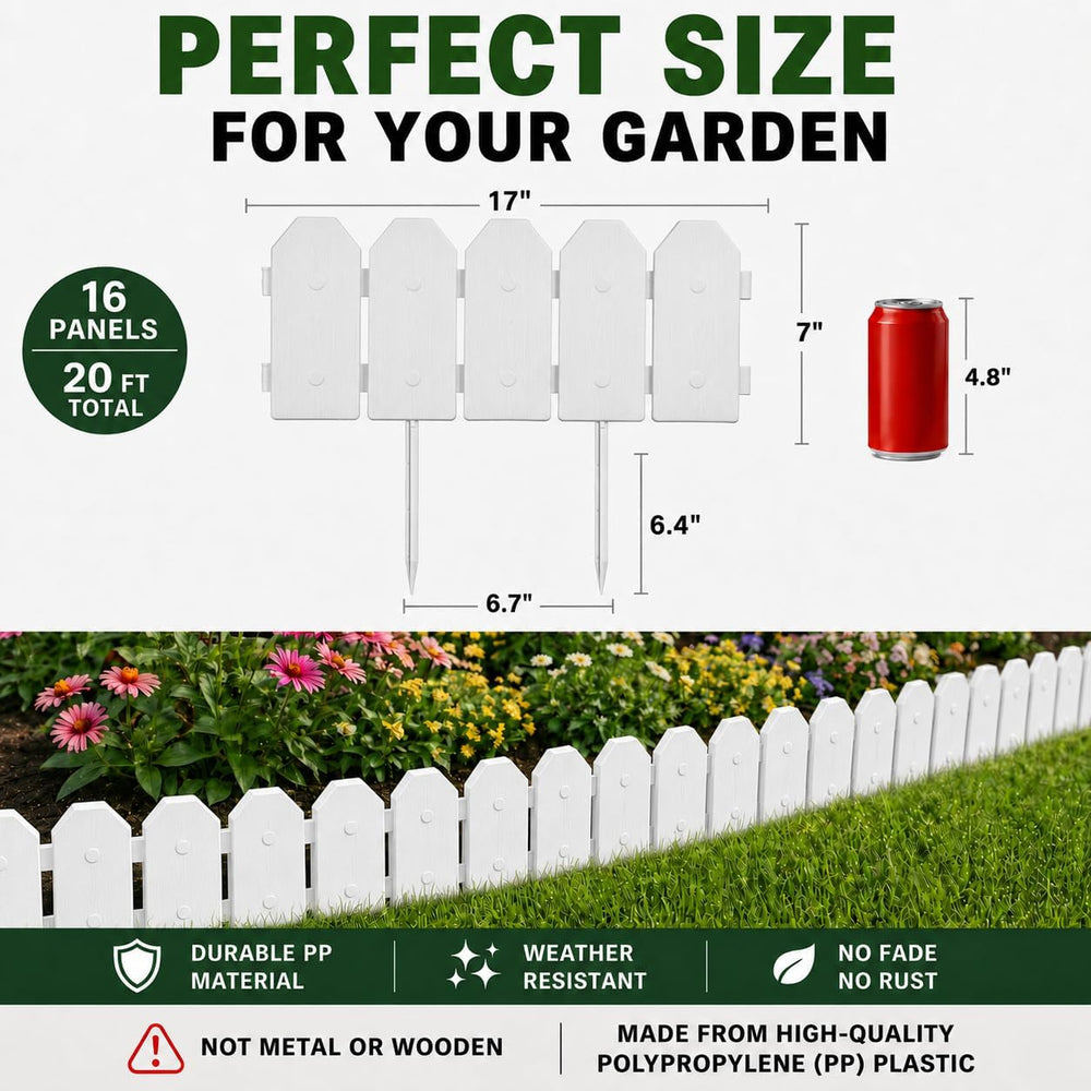 Evelyne Garden Border Edging: Wooden Grain Fence Dog Ear Design - Landscaping...