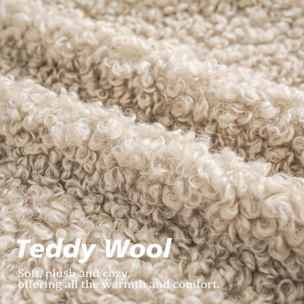 Foindtower Decorative Fuzzy Faux Fur Throw Pillow Covers 22x22 Inch Oatmeal
