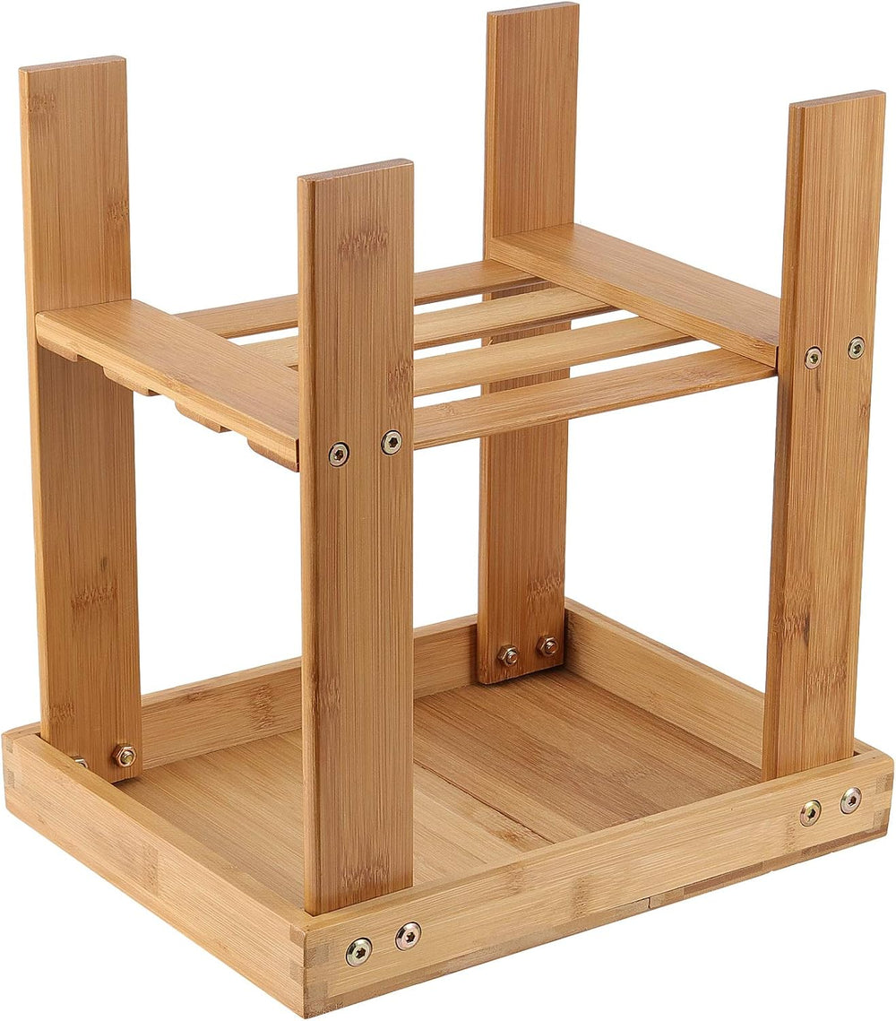 2 Pack Bamboo Step Stool, Bamboo Shower Bench, Wooden Shower Foot Stool for H...