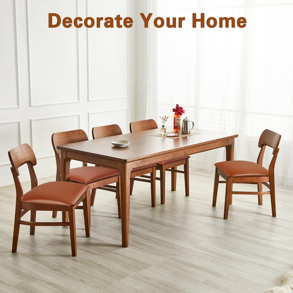 Leather Seat Covers for Dining Chairs Waterproof Chair Seat Covers Set of 6 O...