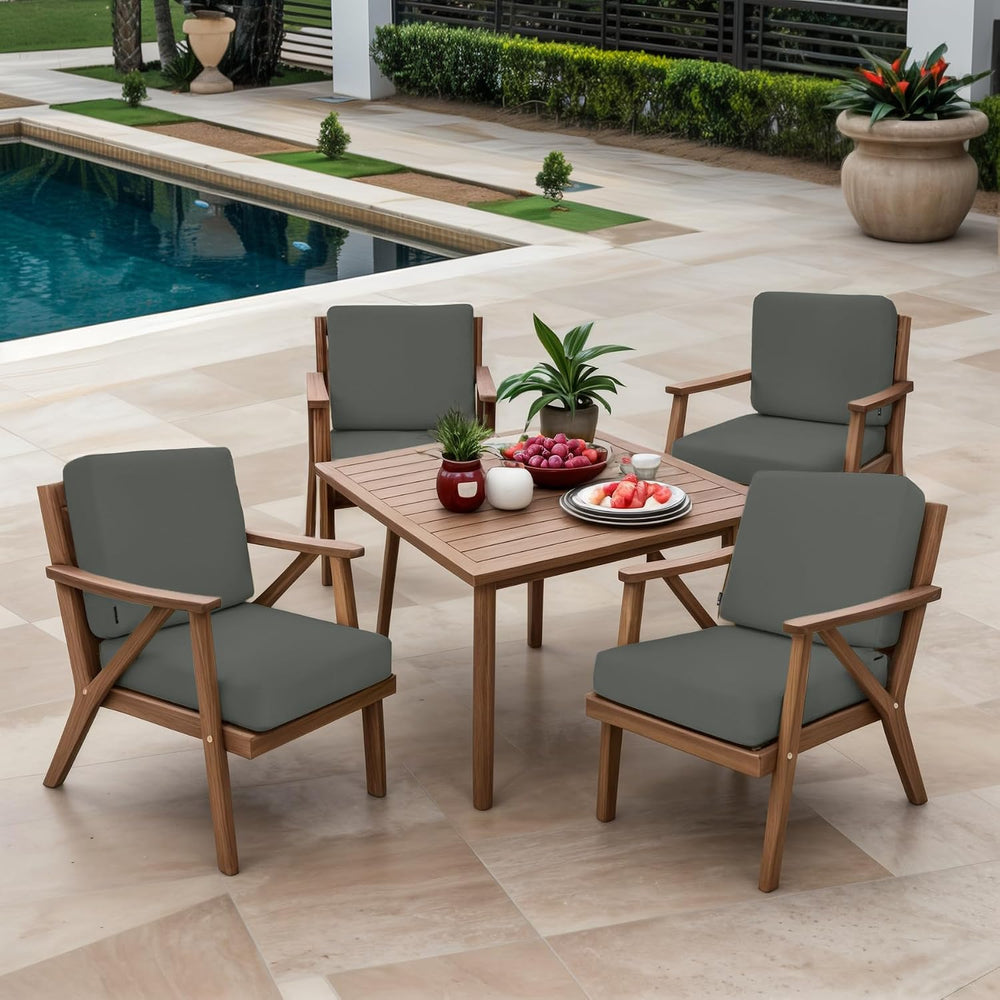 Favoyard Outdoor Deep Seat Cushion Set, 22 x 22 Inch, Dark Grey