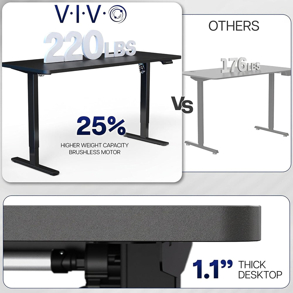 VIVO Electric Standing Desk, Solid 1-Piece 60" x 24" Reclaimed Wood...