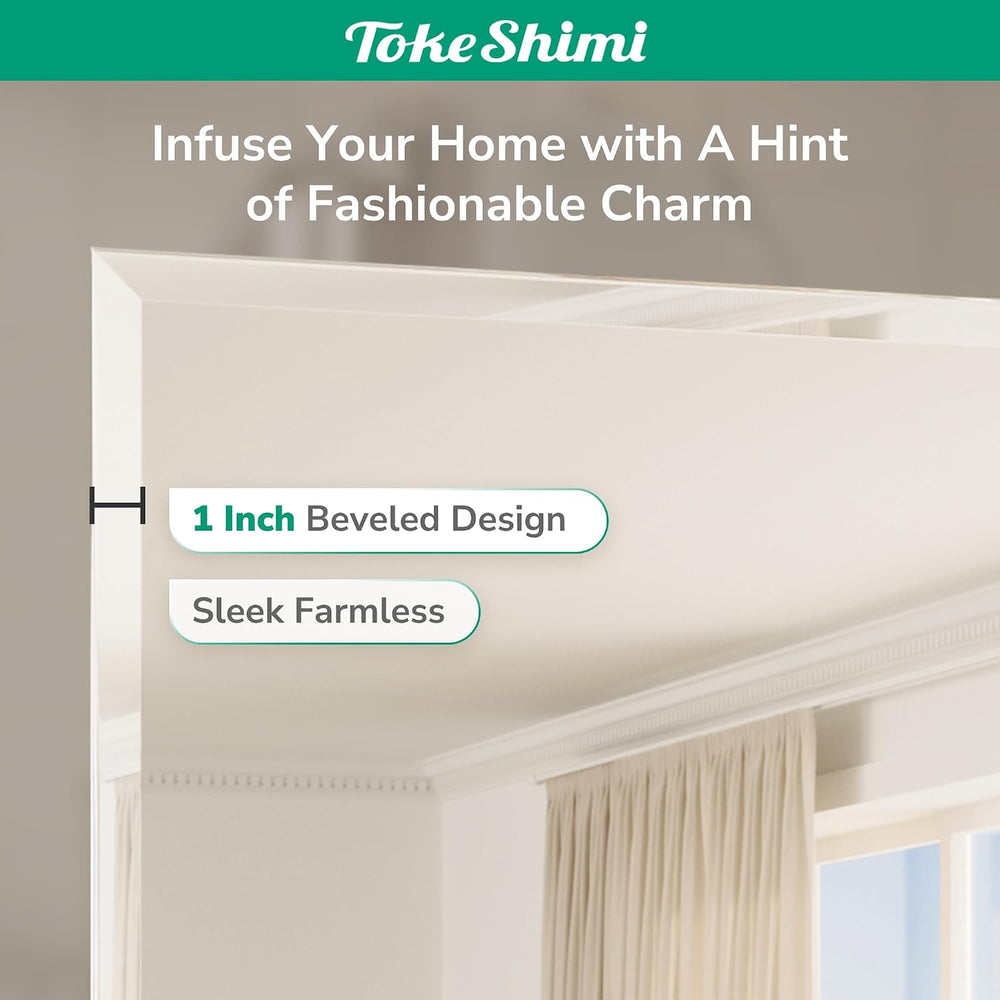 TokeShimi Bathroom Vanity Mirror Frameless with 1" Beveled Edge 24x30 in