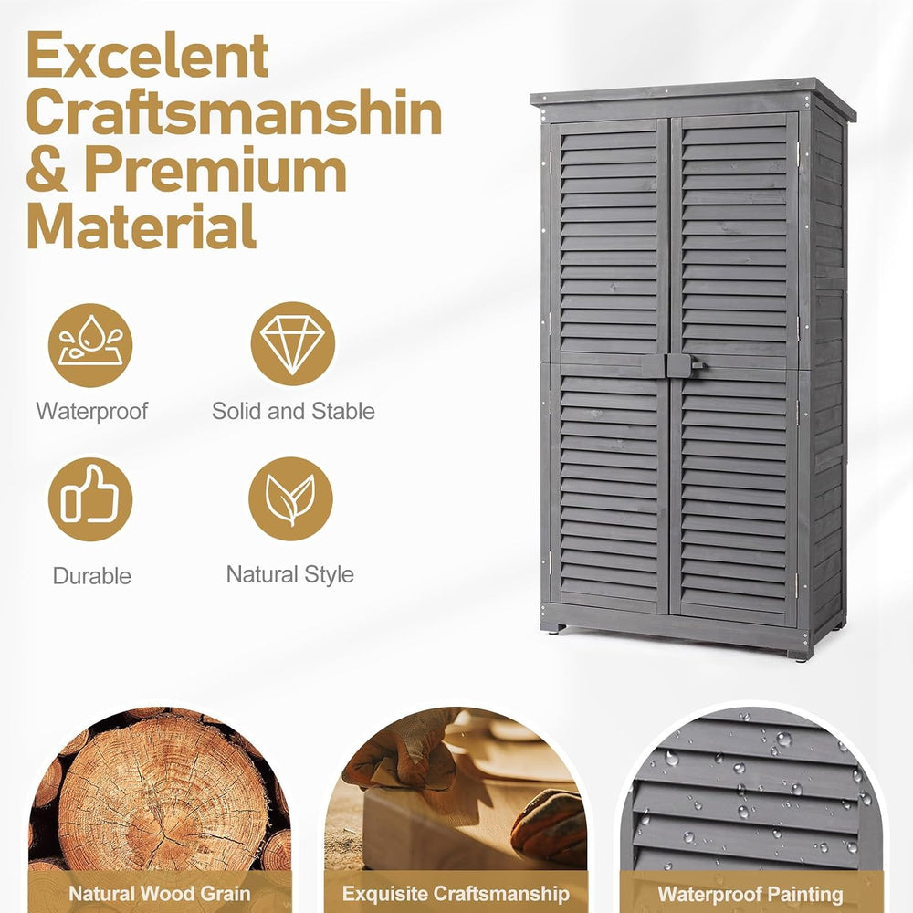 Outvita Outdoor Storage Cabinet, 63in, Grey