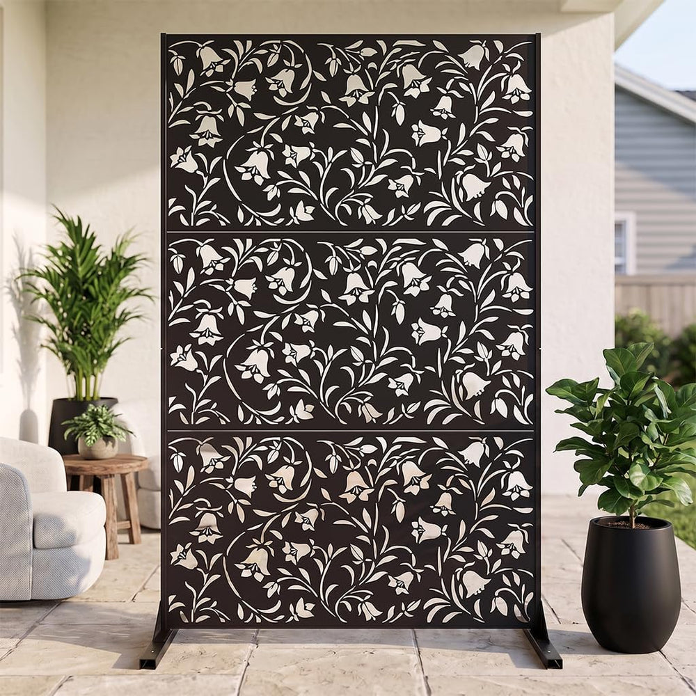 72" Outdoor Privacy Screen, Decorative Metal Privacy Fence Panels