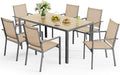 Ahomly Patio Table and Chairs Set for 6, Outdoor Dining Set