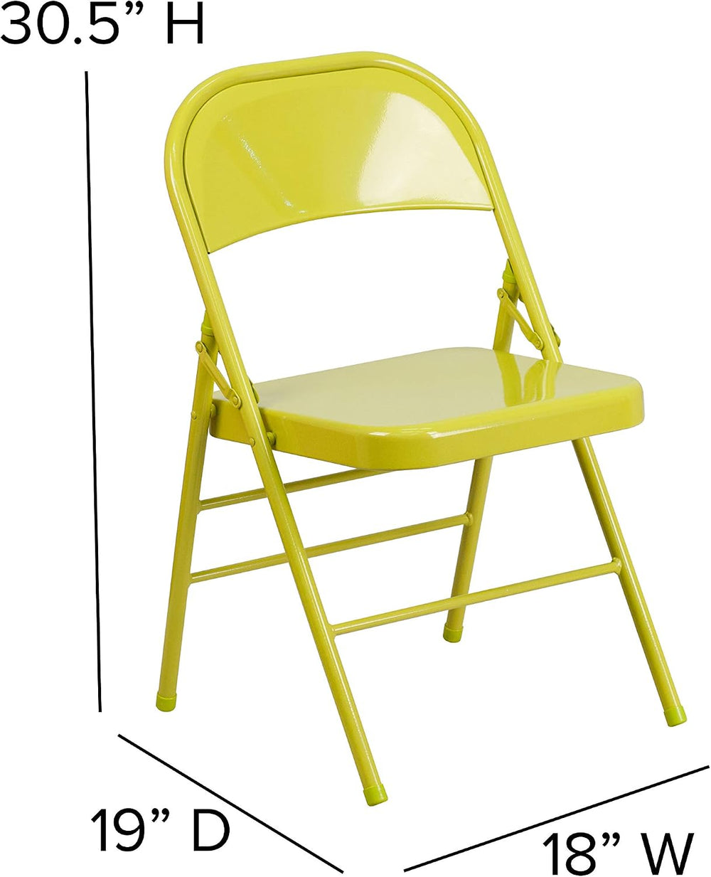 EMMA + OLIVER Triple Braced Metal Folding Chair, 2-Pack