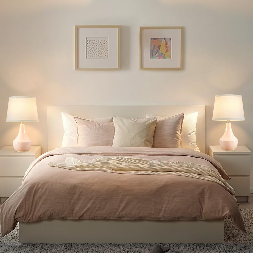 GyroVu 18" Table Lamp Set of 2, Ceramic Lamp Classic Beside Lamps Nights...