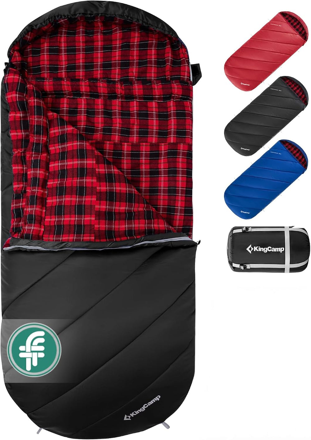 KingCamp Sleeping Bag for Adults Big & Tall 100% Flannel Sleeping Bag