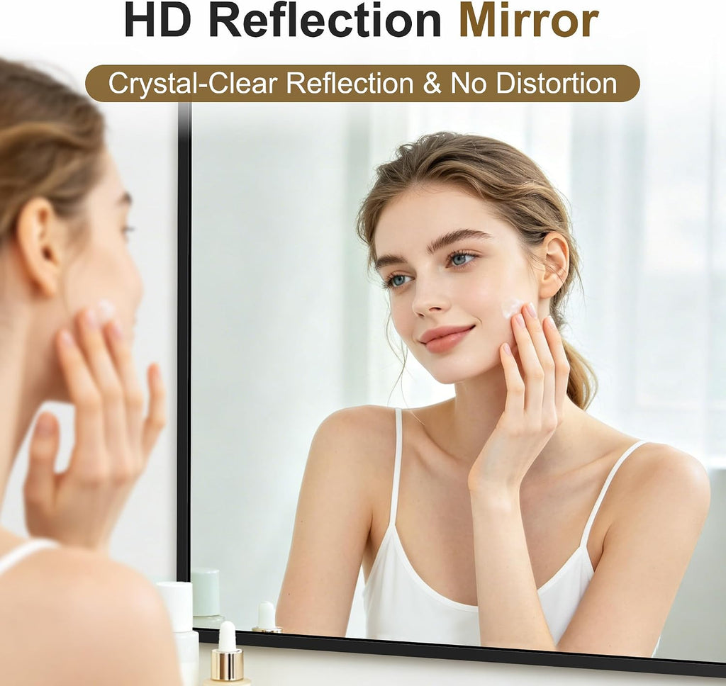 Bathroom Vanity Mirror for Over Sink, 30x20 Inch Matte Black Mirror