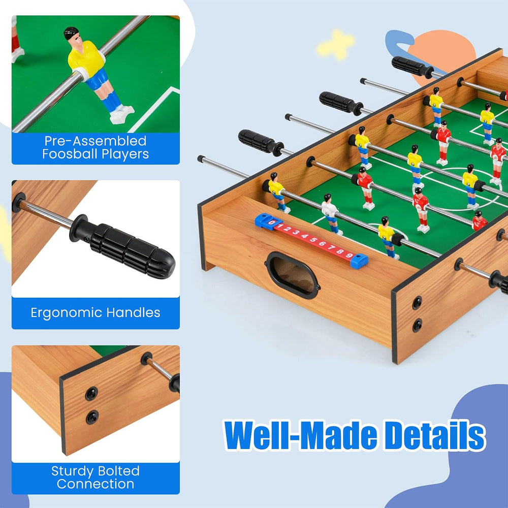 Giantex Multi Game Table, 2 in 1 Combo Mini Game Tables Top w/Soccer, Slide H...