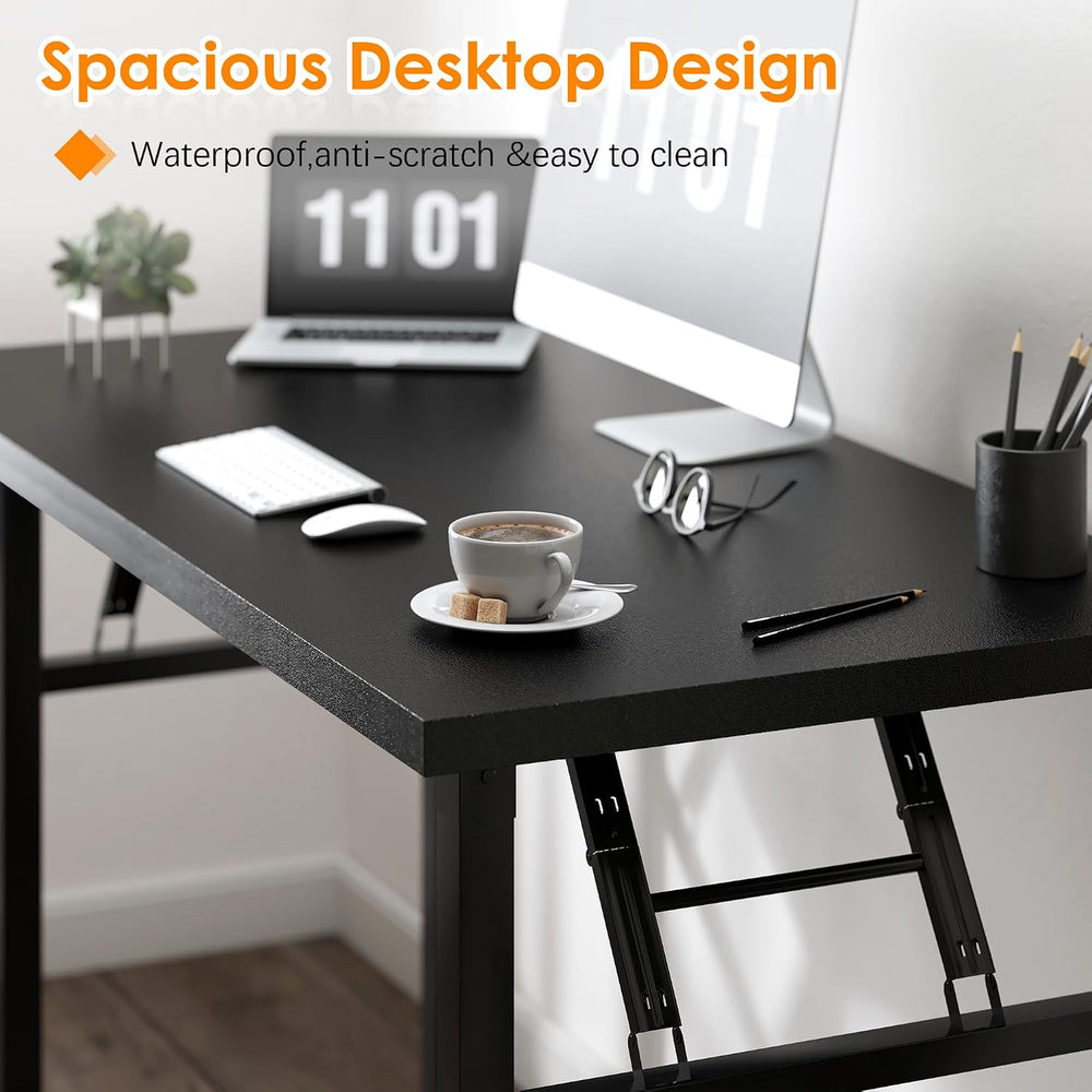 Need Small Folding Computer Desk, 31.5 Inch Writing Table, Black