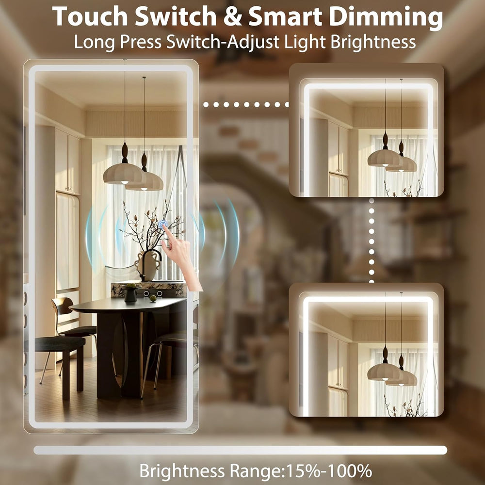 LED Full Length Mirror 71x32 inch Oversized Body Mirrors with Lights