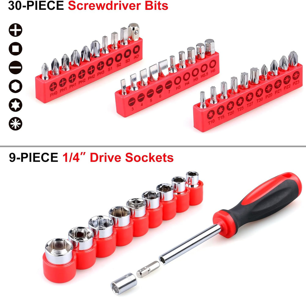 WINNER 175-Piece Home Tool Kit and Mechanics Tool Set with Wrenches and Socke...