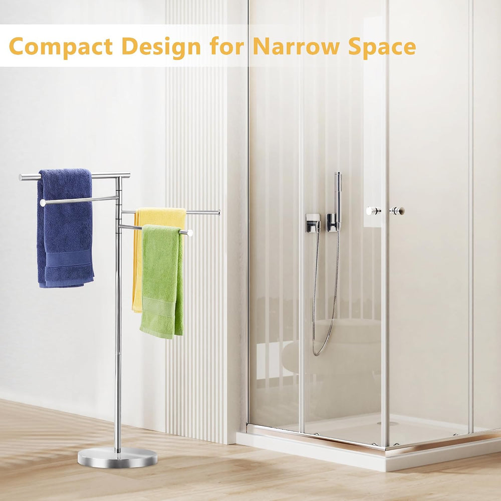 Freestanding Towel Rack, 40 Inch Tall Standing Towel Racks for Bathroom with ...
