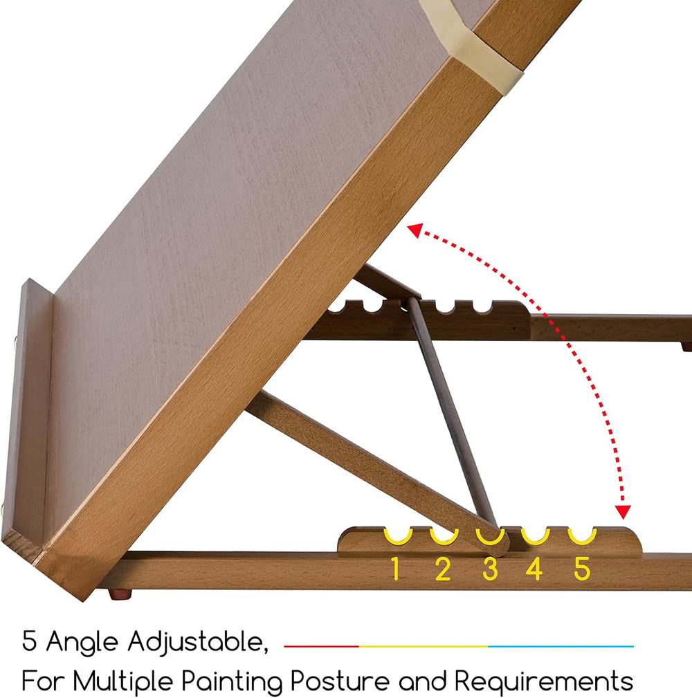 MEEDEN Large Tabletop Drawing Board: A2 Wooden Table Easel for Painting