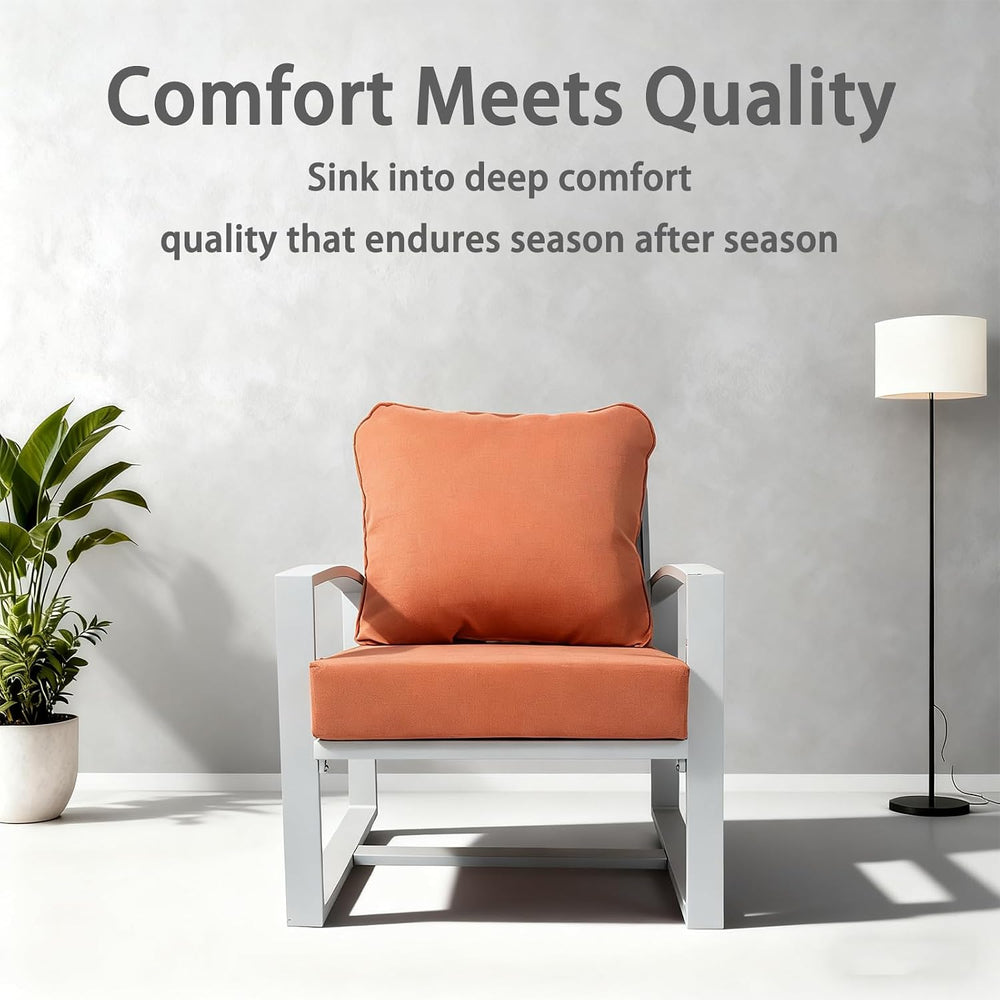 Outdoor Deep Seat Cushions,Water-Resistant,24x22x5,Rust Orange