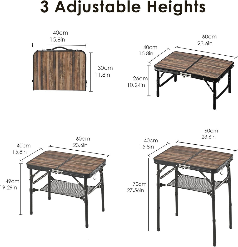 Folding TV Dinner Tray Table, Adjustable Height Sofa Snack Table