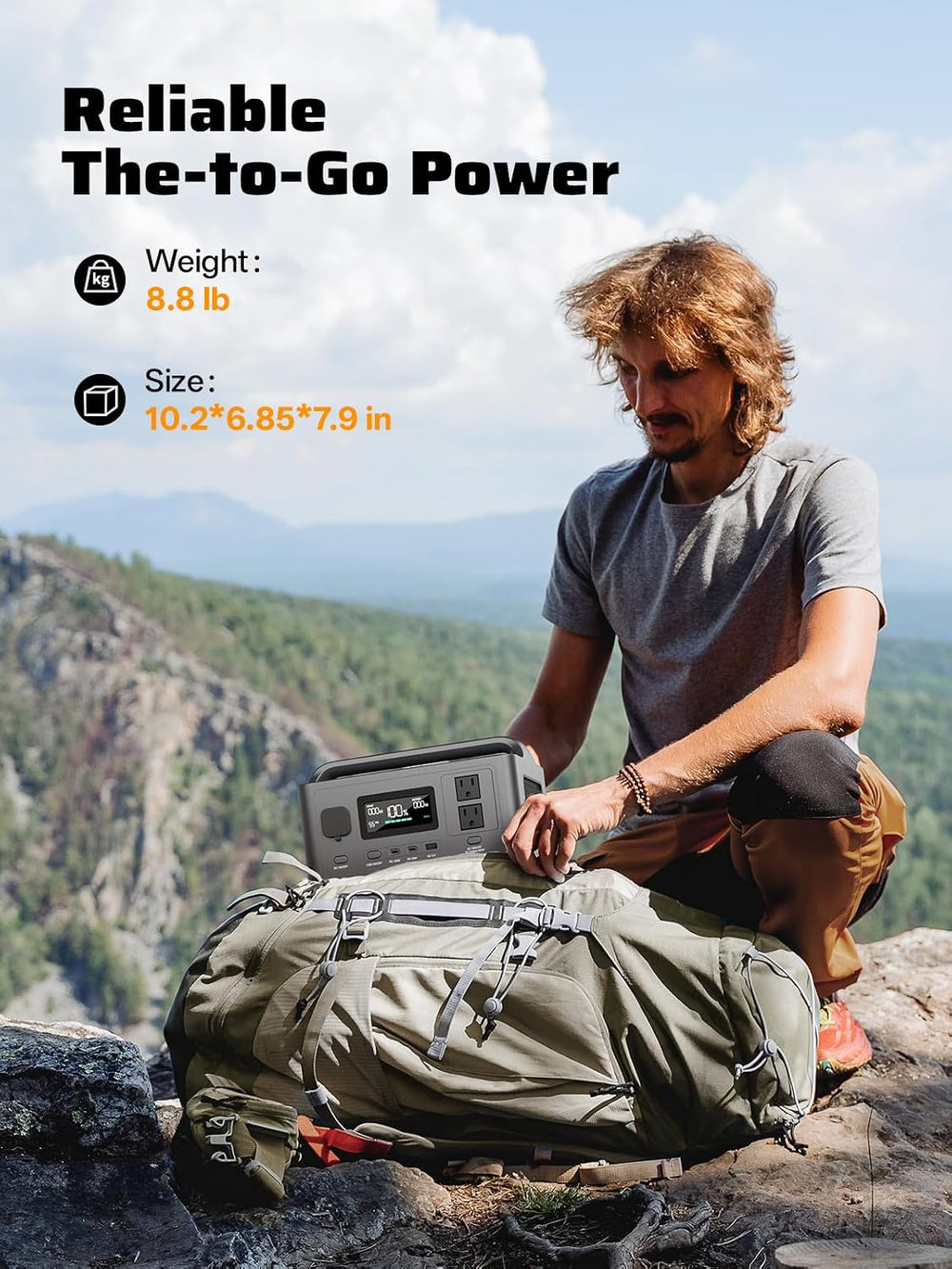 AFERIY Portable Power Station 800W Peak/400W Rated,45min Fast Charging, 80000...