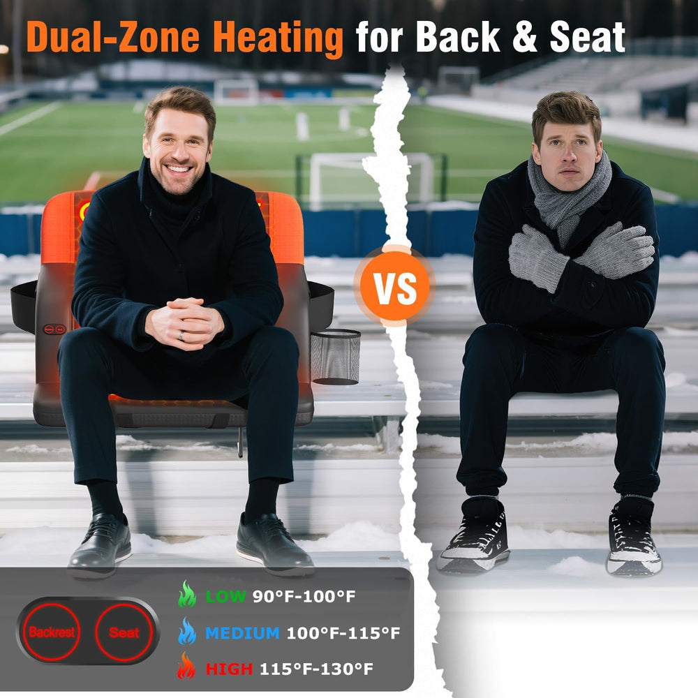 Suteck Stadium Seats with Back Support, Half Fold Bleacher Chair, Blue