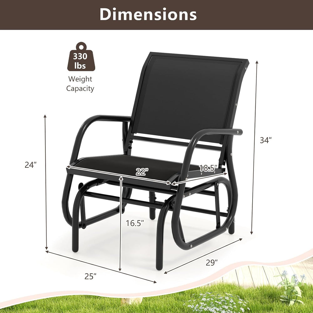 Tangkula Swing Glider Chair, Ergonomic Rocking Chair with Comfortable Fabric,...